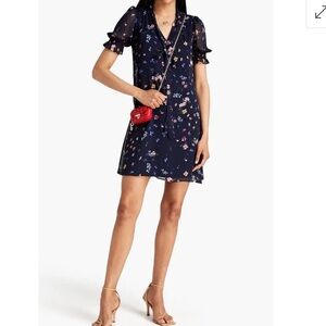 Floral Print Navy Dress